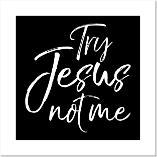 Try Jesus not Me Sarcastic Funny Christian Evangelism Posters and Art